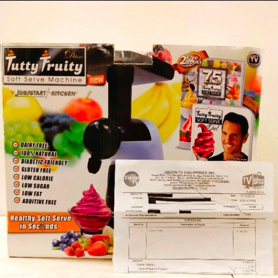 Tutty Fruity Soft Serve Ice Cream Maker Low Fat And Tasty Desserts In Seconds In Stock Original Food Drinks Healthy Eating On Carousell