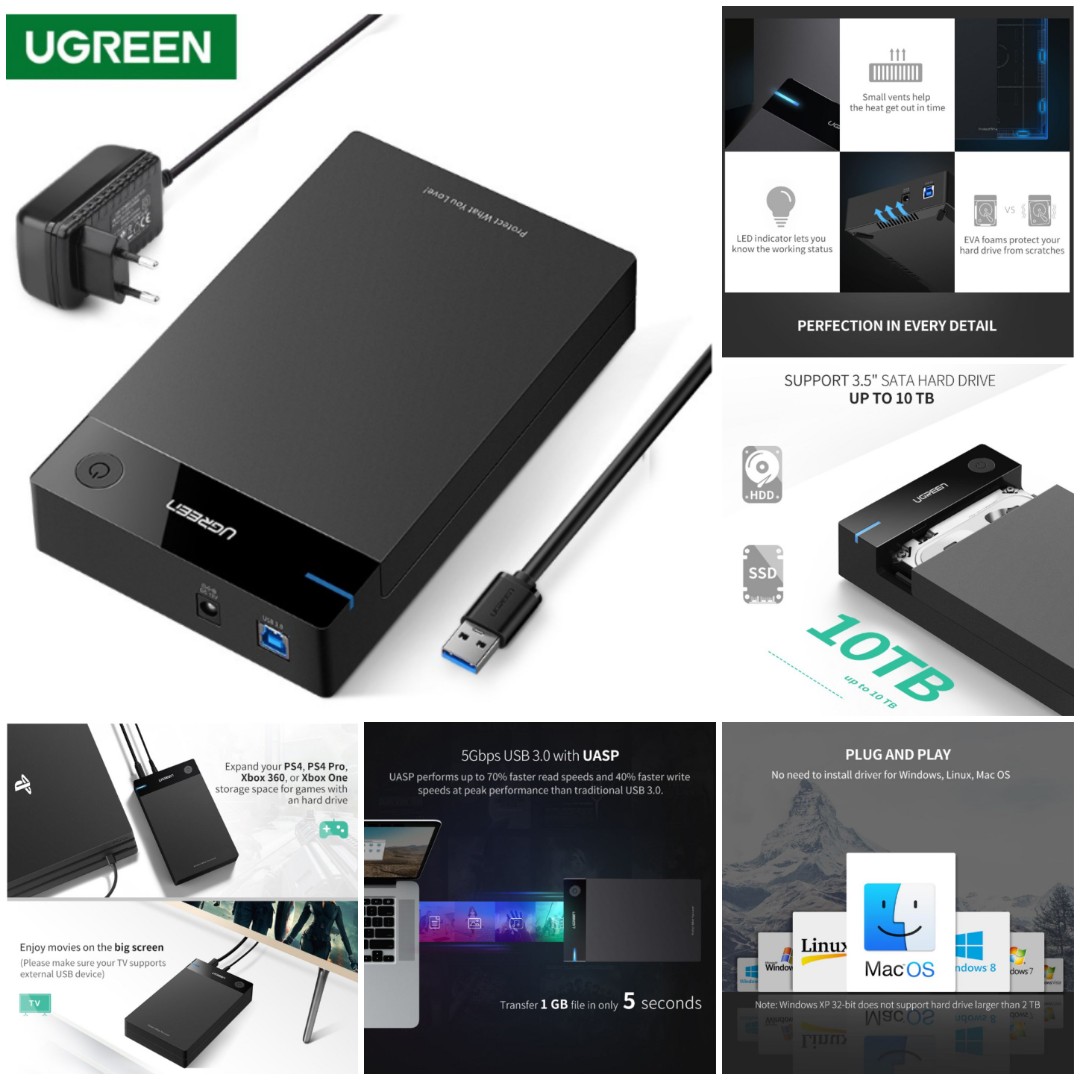 UGREEN external hard drive enclosure, Computers & Tech, Parts