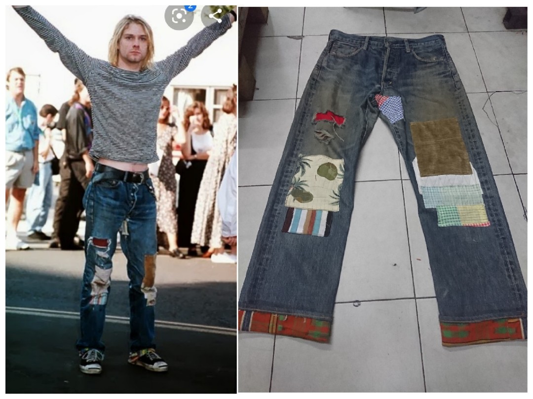 Ultra mega rare!! Kurt cobain pacth works pants, Men's Fashion, Bottoms,  Jeans on Carousell