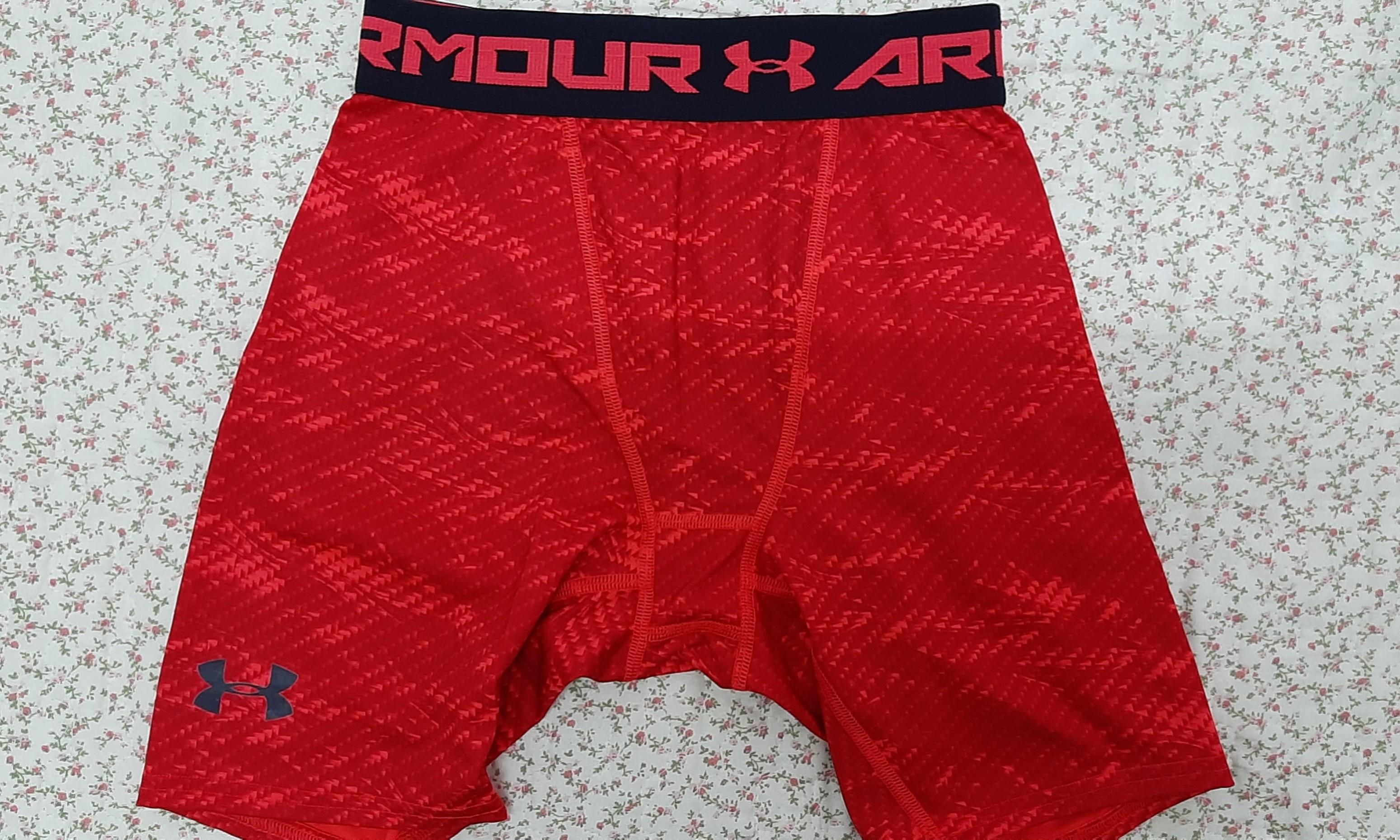 under armour red compression shorts