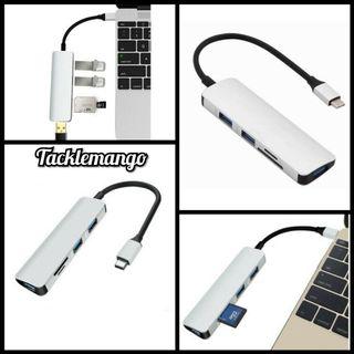 USB-C Type C Hub Adapter USB 3.0x3 SD/TF Card Reader for Notebook PC samsung S8