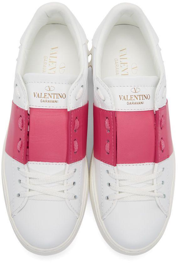 valentino white and pink sneakers