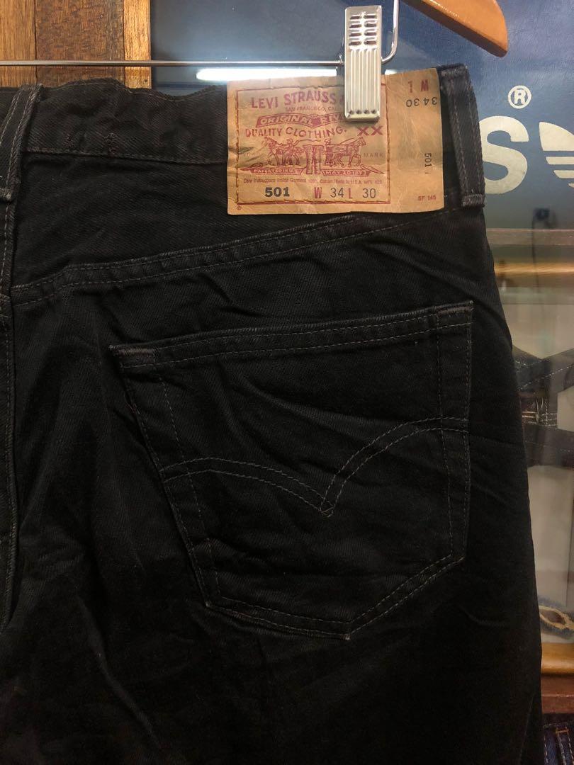 Vintage Levis 501 Super Black Made in USA W34 L42
