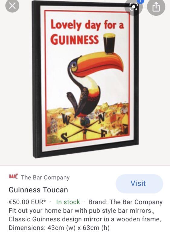 Guinness Gilroy and Toucan Pint Glasses 2-Pack