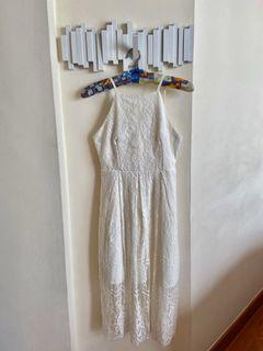 Worn once! White lace maxi dress