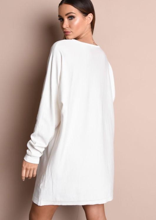 oversized white sweater dress