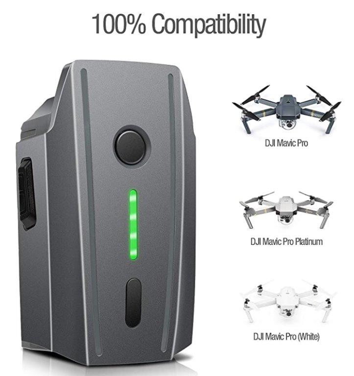 2-Pack 3830mAh 11.4V Replacement Battery For DJI Mavic Pro / Pro Platinum / Alpine White - View #10