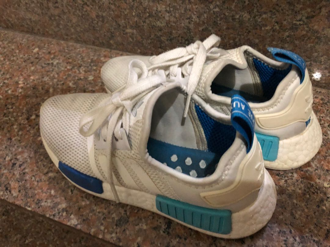 Adidas nmd r1 womens white cheap blue