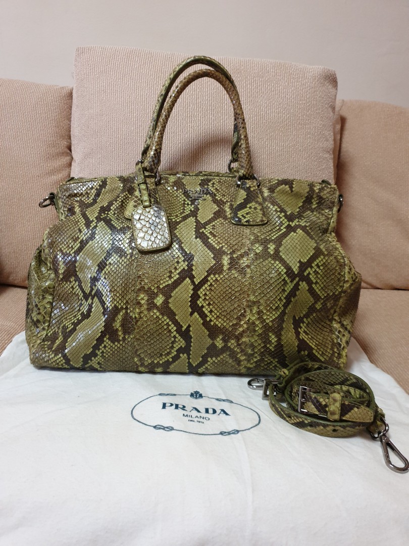 Authentic Prada python tote bag Luxury Bags Wallets on Carousell