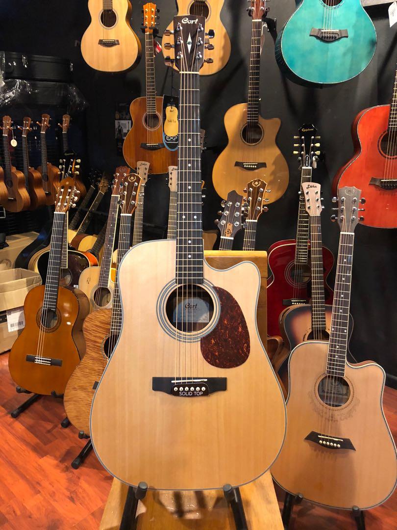 Cort Solid Top Mr500e Acoustic Electric Guitar Music Media Music Instruments On Carousell