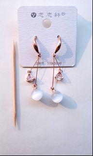 elegant white drop earrings