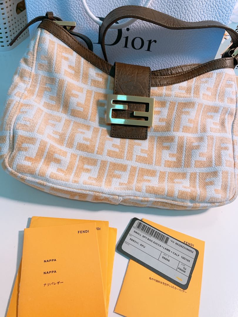 Fendi small spy bag zucca lamb calf 2025