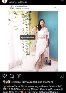Gaun pesta dress party putih white 1 set