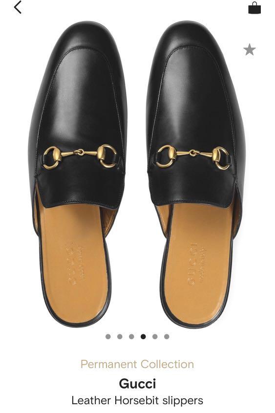 Gucci leather slippers, Men's Fashion 