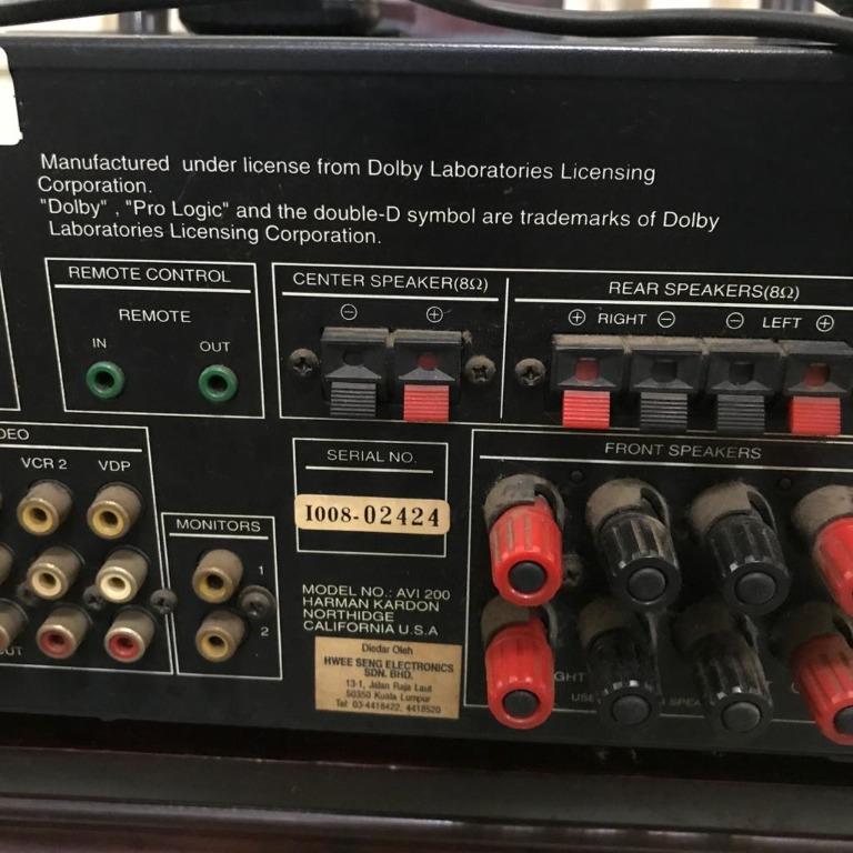 HARMAN/KARDON AVI 200 - DOLBY SURROUND PROLOGIC AMPLIFIER, Audio