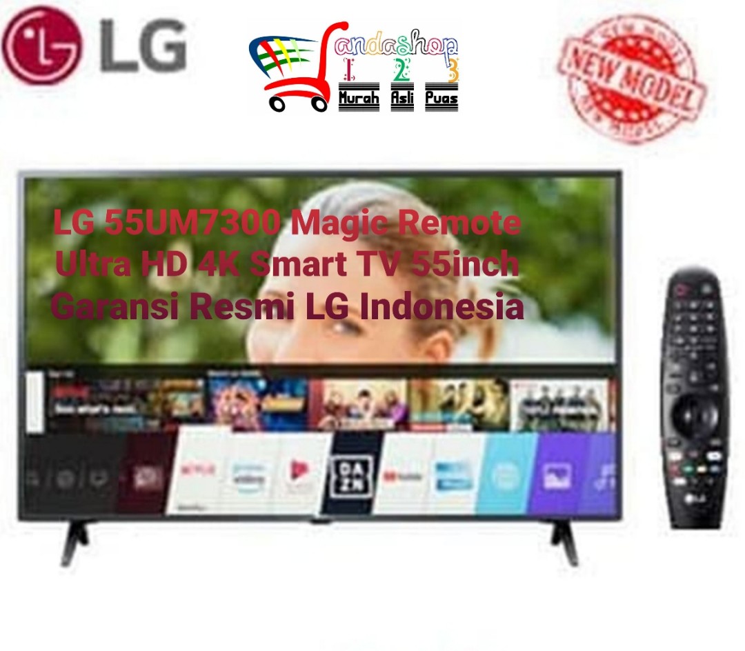 Lg Led Tv 55inch Uhd 4k Smart Tv 55um7300 Magic Remote Elektronik Tv Perlengkapan Hiburan Di Carousell