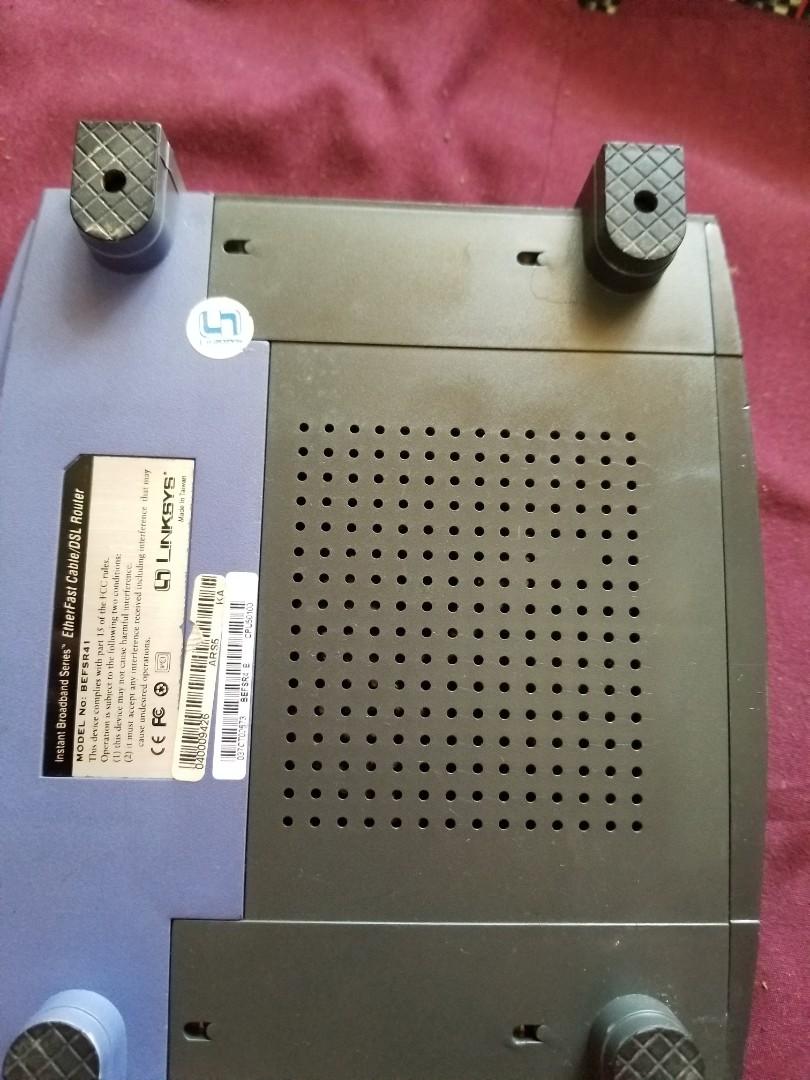 Linksys instant broadband series BEFSR41 (Category: Networking) located in Dasmarinas. Submitted by d.lelis (Listing ID 1004282130, Image 3). Description: linksys model BEDSR41 INSTANT broadbandseries ethernet router 4 ports.