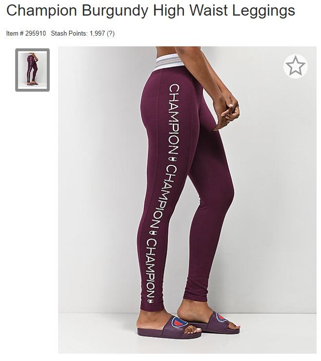 Burgundy champion leggings cheap