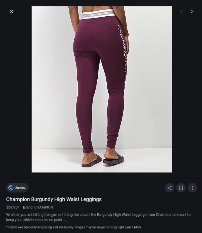 burgundy champion leggings
