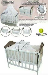 apruva metal crib with bassinet