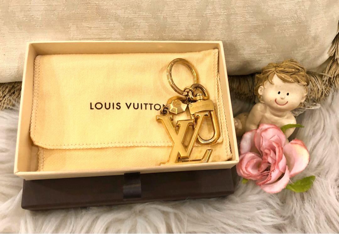 Louis Vuitton Goldtone Metal and Black Leather Very Key Holder and Bag Charm