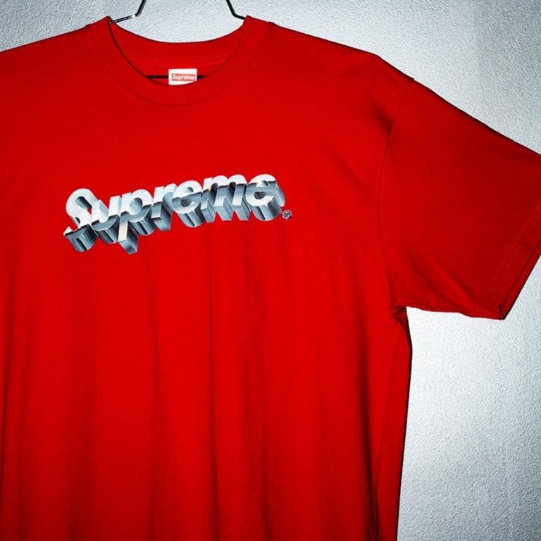Supreme Chrome Logo Tee Red
