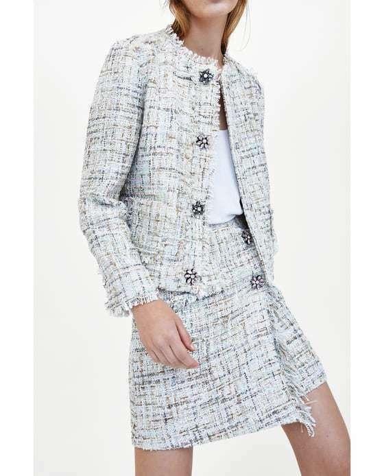 zara tied cropped blazer