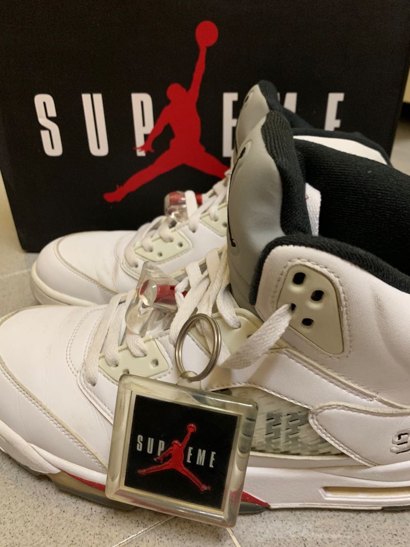 AJ 5 x Supreme Men s Fashion Footwear Sneakers on Carousell