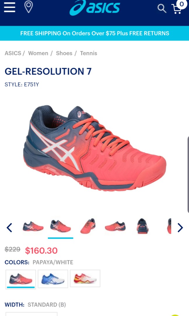 Asics gel outlet resolution 7 papaya