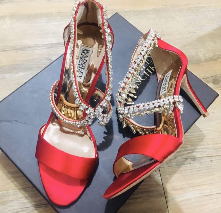 badgley mischka red heels