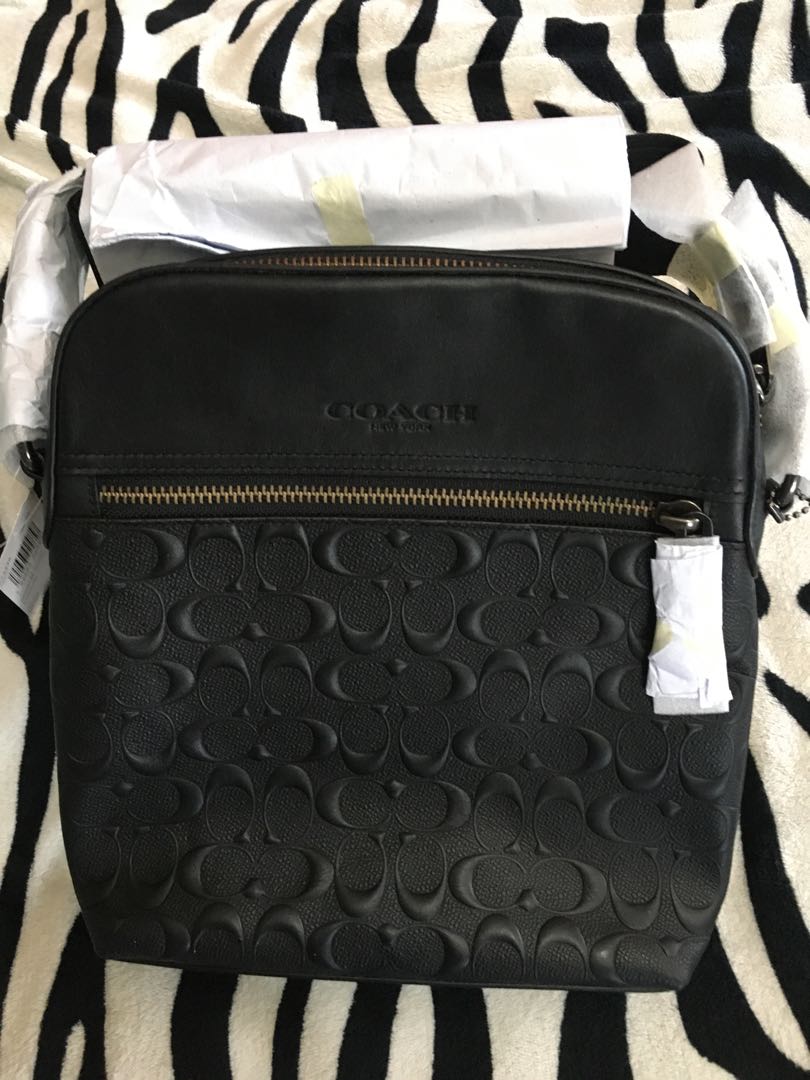 COACH HOUSTON FLIGHT BAG IN SIGNATURE LEATHER COACH F73338