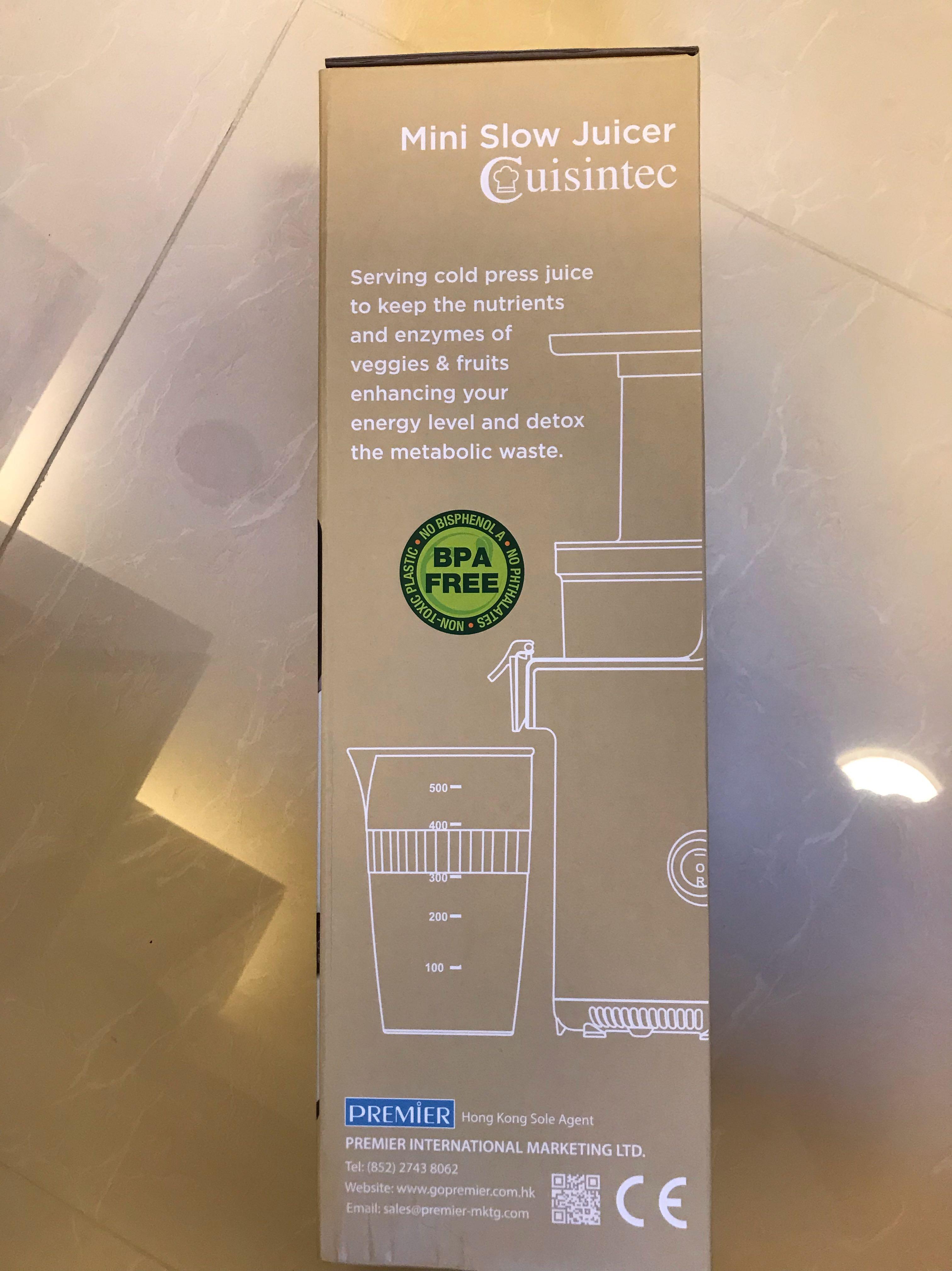 Cuisintec Mini Slow Juicer + Sorbet Maker, 家庭電器, 廚房電器, 榨汁機及攪拌機 Carousell