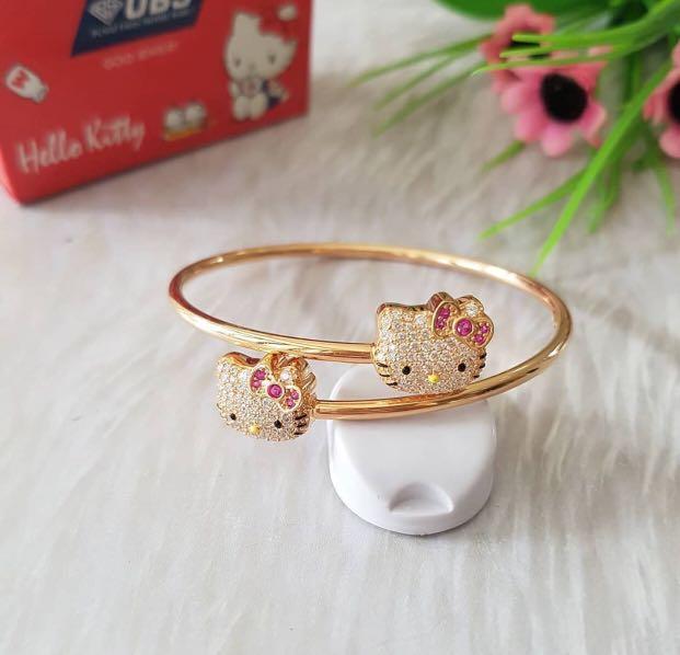 Gelang hello kitty mewah emas lengkap surat bisa di cicil terima jual  kembali