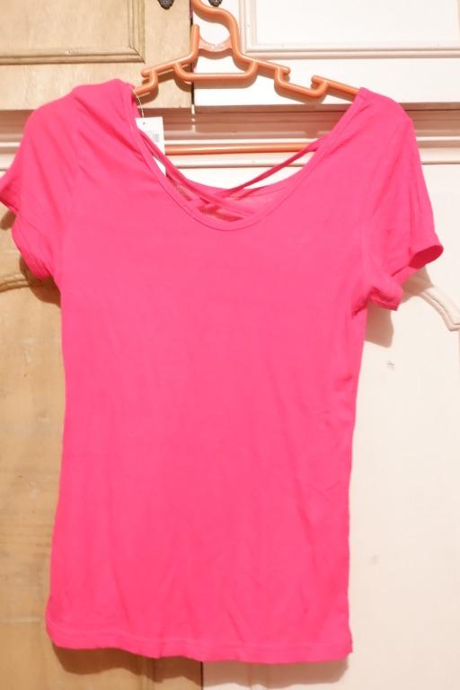 Hot Pink Crisscross Shirt (Category: Sleeveless) located in Marikina City. Submitted by charxmarg (Listing ID 1004565245, Image 1). Description: .