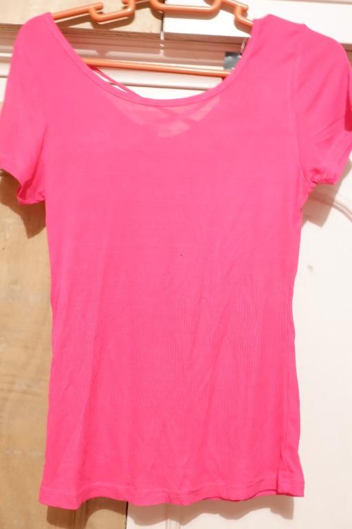 Hot Pink Crisscross Shirt (Category: Sleeveless) located in Marikina City. Submitted by charxmarg (Listing ID 1004565245, Image 2). Description: .