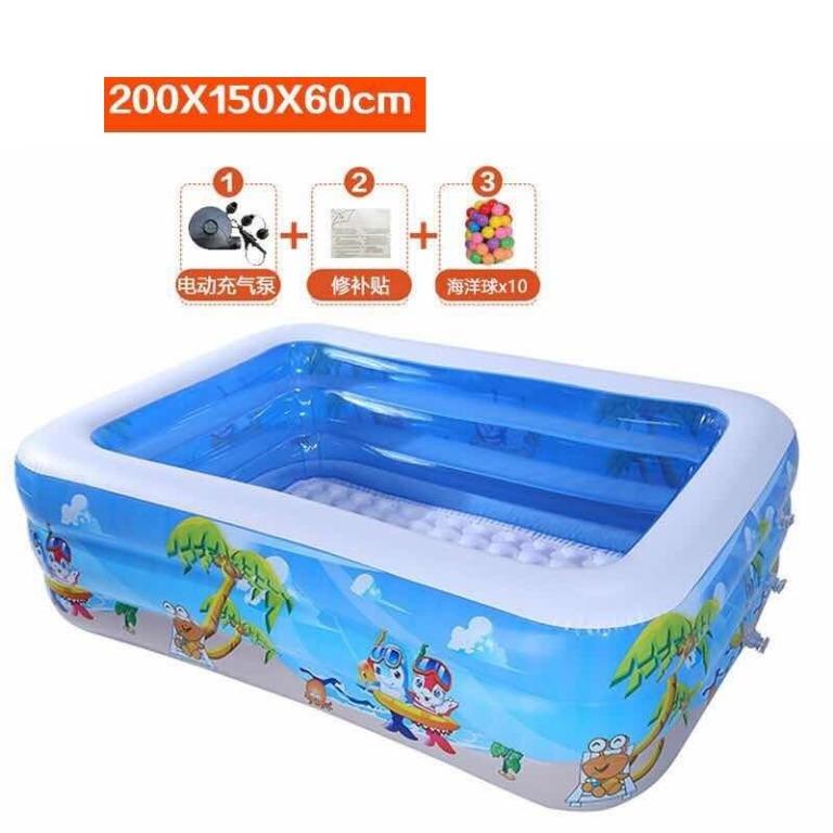 Inflatable Swimming Pool Kolam Renang Mini Kanak Kanak Babies Kids Others On Carousell