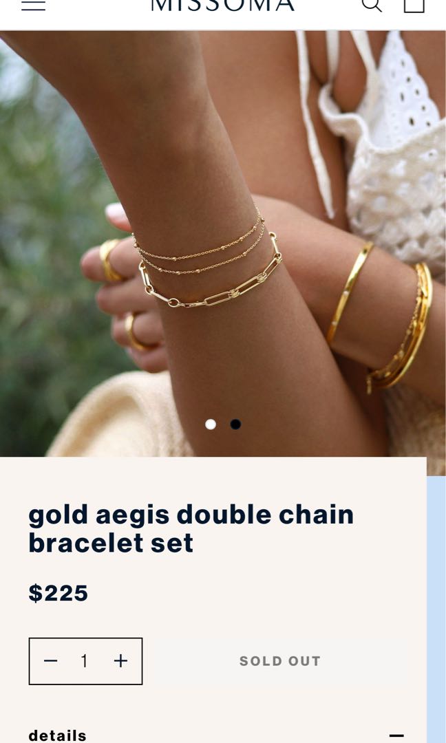 Missoma Aegis Double Chain Bracelet Brand New in Box Women s Fashion Jewelry Organisers Bracelets on Carousell