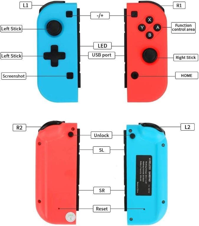 Nintendo Switch Joy Con Controller Mini Switch Controller Joy Con L R Wireless Pro Game Controller Gamepad Joypad Joystick Compatible With Nintendo Switch Blue And Red Color Electronics Others On Carousell