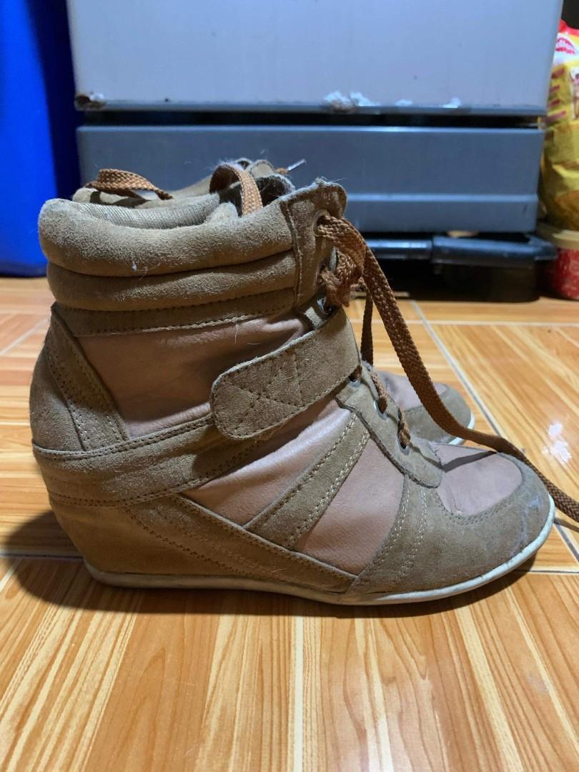 nude wedge sneakers