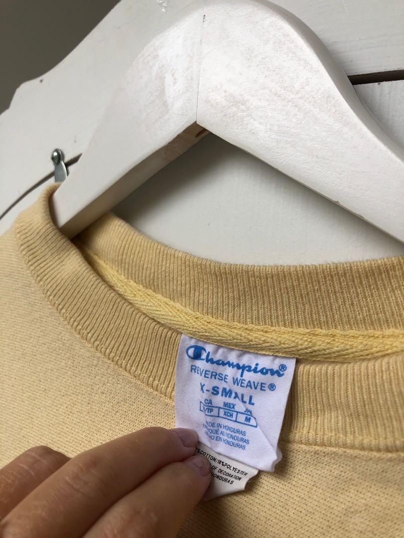 Pale yellow champion crewneck online