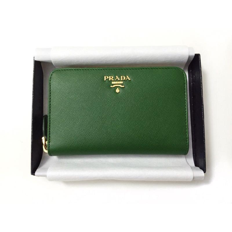 Green prada 2025 wallet