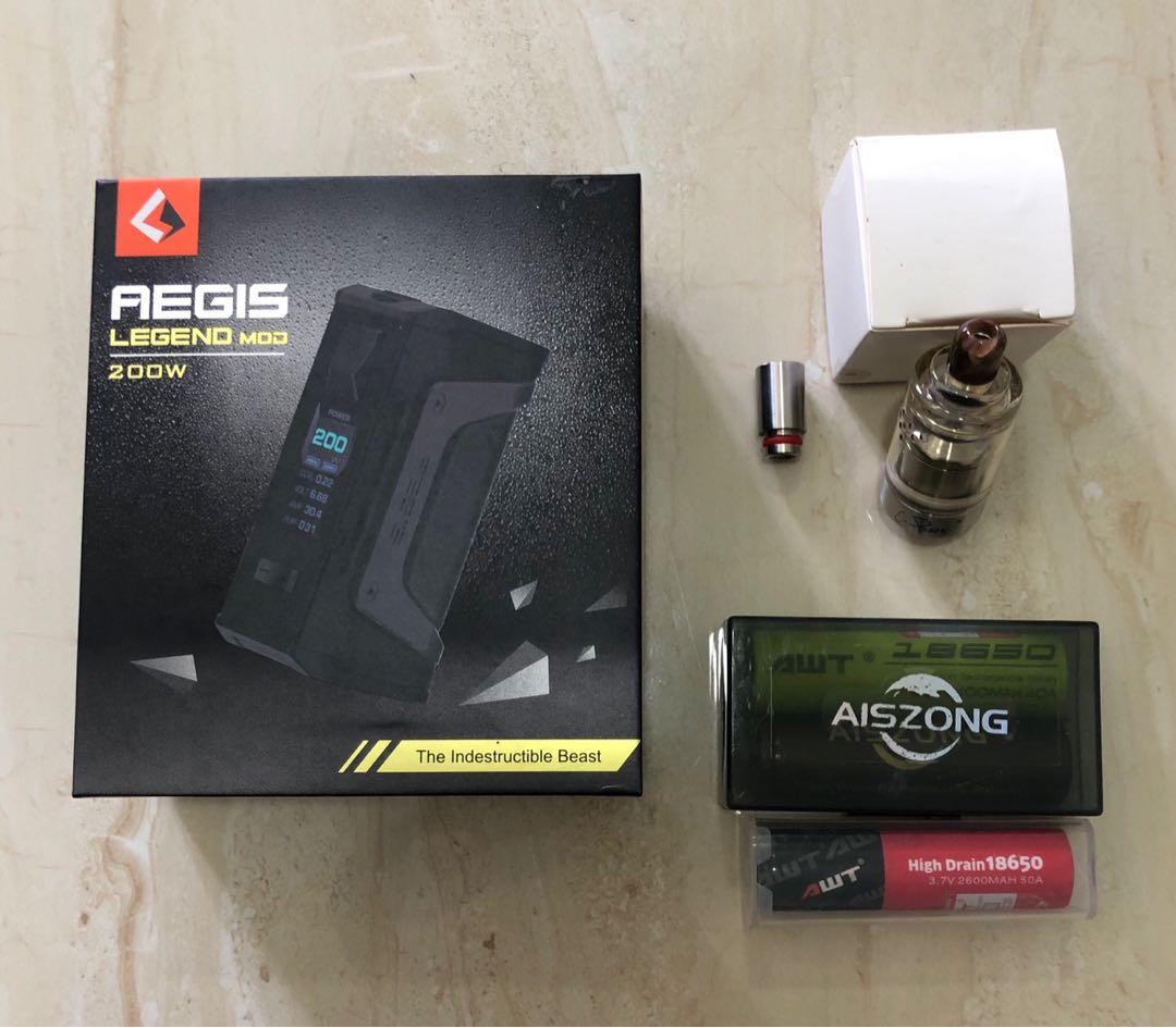 Vape Set GeekVape Aegis Legend 200W mod + tank + 2 batteries (free
