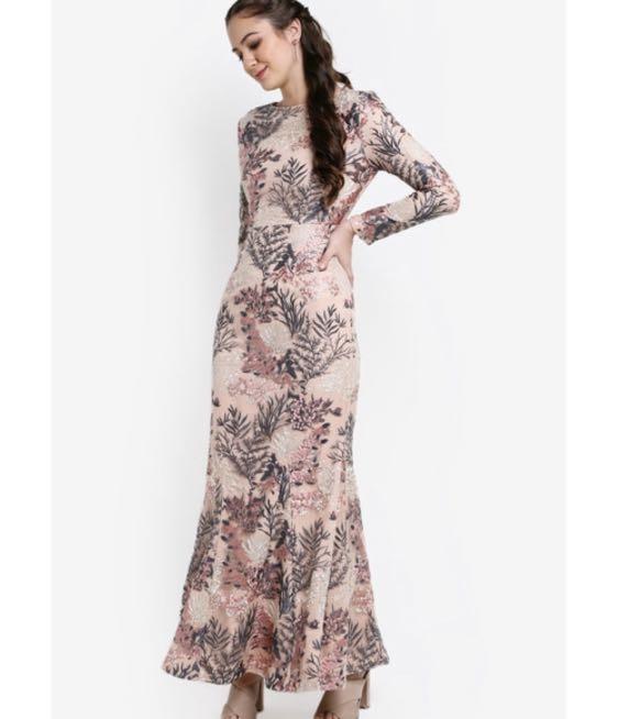 zalia embroidered lace mermaid dress