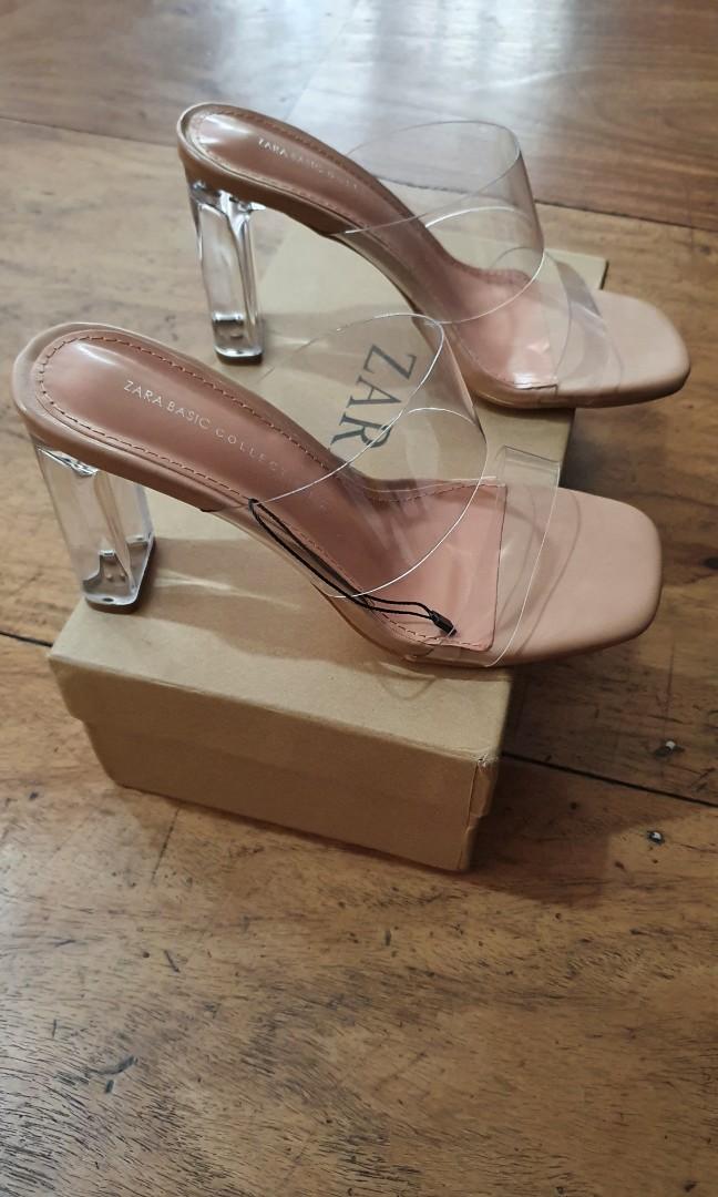 clear zara heels