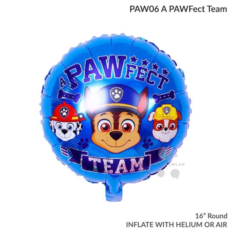 Paw Patrol A Pawfect Team 18 Round Helium Birthday Party Foil Balloon Ready Stock Design Craft Others On Carousell - roblox 18 foil balloons roblox birthday party theme balloons