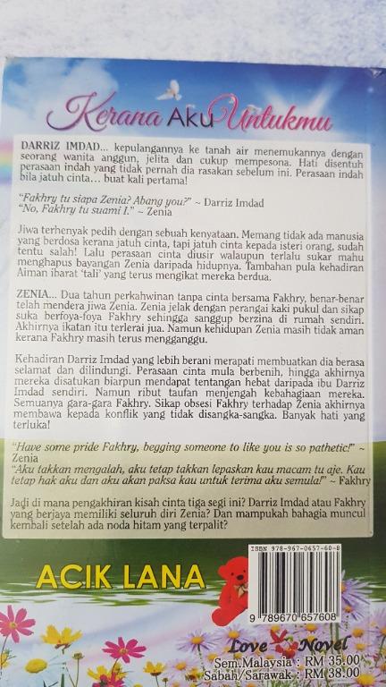 B Kerana Aku Untukmu Books Stationery Fiction On Carousell