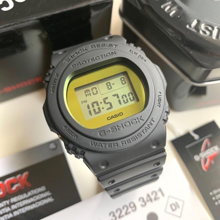 BNEW AUTHENTIC Casio G Shock DW5700BBMB 1 Basic Black Metallic Gold Mirror Digital Watch P5 450 Men s Fashion Watches Accessories Watches on Carousell