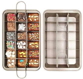 12 inch Brownie pan with dividers baking tray cake pan