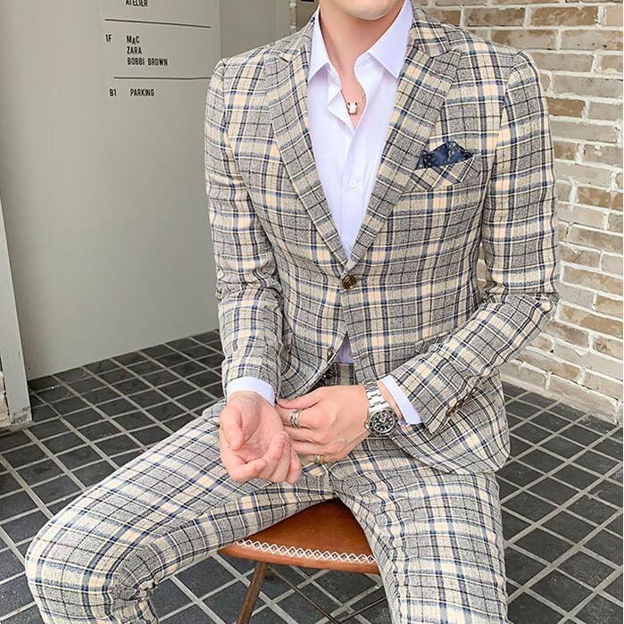 Business Casual Men Blazer Jacket Fashion Wedding Suits Slim