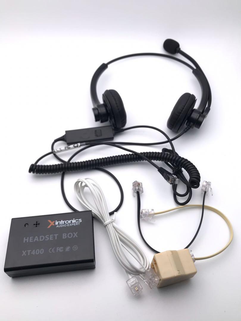 Corded Telephone Headsets with Answer Button, Noise Cancelling Mic